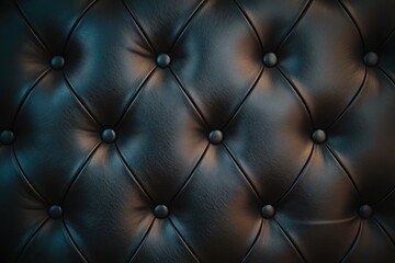 Naklejka premium Luxurious Black Leather With Quilted Texture Enhancing Modern Interior Design Aesthetics