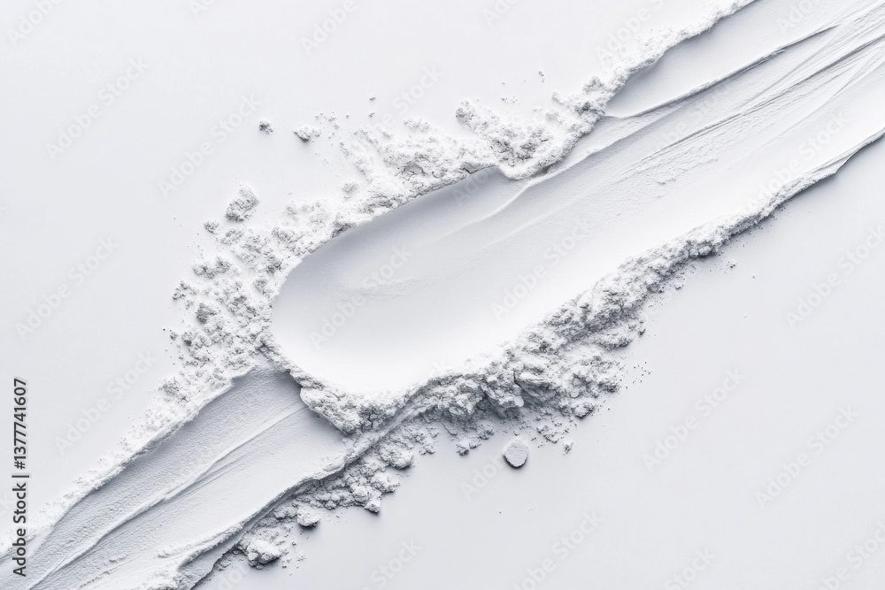 Aufkleber fine white powder spread across a smooth surface resembling a creative art project or culinary prepa