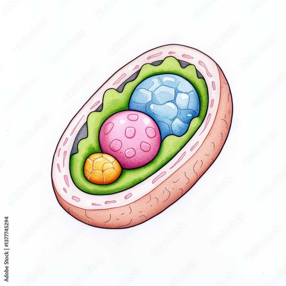 Aufkleber colorful cell structure with different shapes and sizes