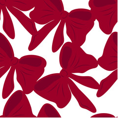Red bows festive seamless pattern.
