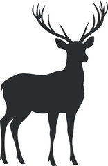 Obraz premium Silhouette of a deer with antlers, showcasing a graceful and majestic wildlife design.