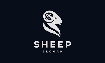 sheep logo vector illustration, goat logo template