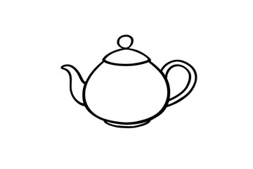 Teapot outline illustration in minimalist style  