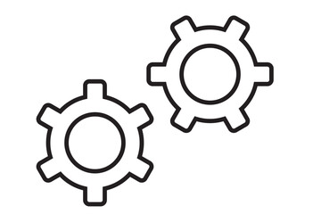 Gears icon symbol simple design