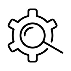 Gear search settings icon symbol