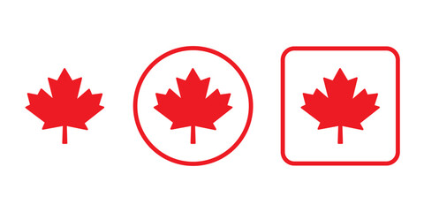 Canada leaf flag icon simple design