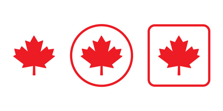 Canada leaf flag icon simple design