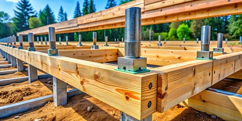 Durable Timber Foundation on Metal Screw Piles for Wooden House Construction