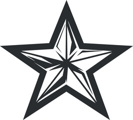 Obraz premium Abstract black and white star design with geometric pattern and sharp angles.