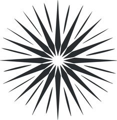 Fototapeta premium Abstract black and white starburst design with sharp radial points and symmetrical pattern.