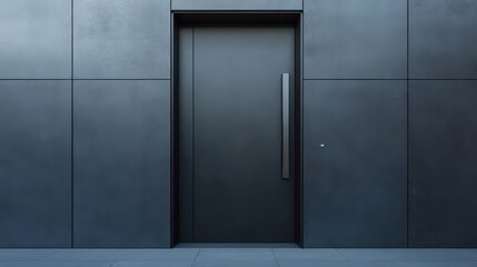 A modern entrance door with a minimalist design aesthetic