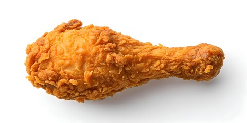 Crispy Fried Chicken Drumstick Isolated on a White background – Golden Brown Texture for Food Advertising and Menu Design banner and cover