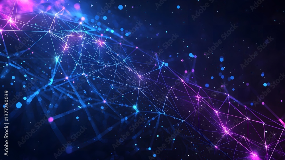 Aufkleber dynamic digital network visualization abstract art high-tech environment futuristic aesthetic