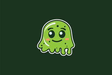 Logo design of a slime mascot, symbolizing fun, playfulness, and creativity, often with a cute or exaggerated character design to capture attention.

