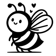 Cute little bee silhouette