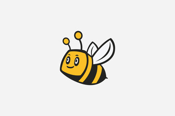 Obraz premium Logo design of a bee, symbolizing nature, hard work, and environmental sustainability, often with a clean and minimal style.