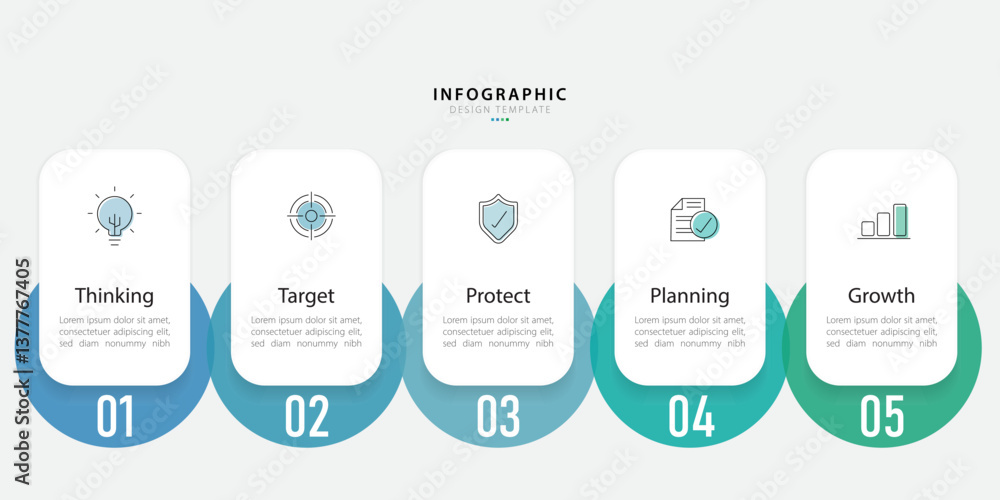 Poster timeline creator infographic template. 5 step timeline journey, calendar flat simple infographics de