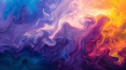 Fototapeta premium Colorful abstract swirls blending in a fluid, smoke-like pattern.