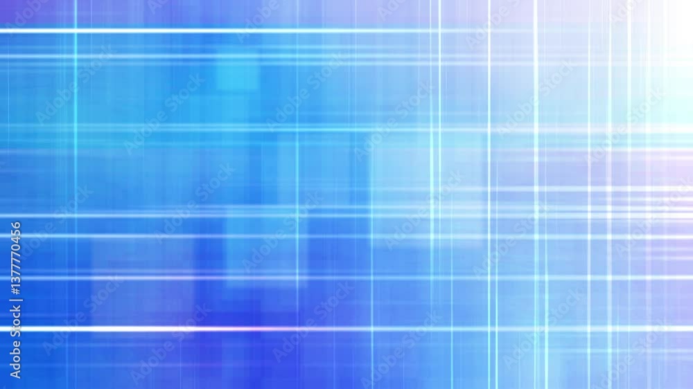 Poster blue abstract background with floating blurred shapes and white light streaks