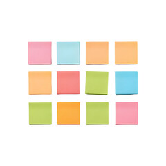 set of colorfull sticky notes transparent png	