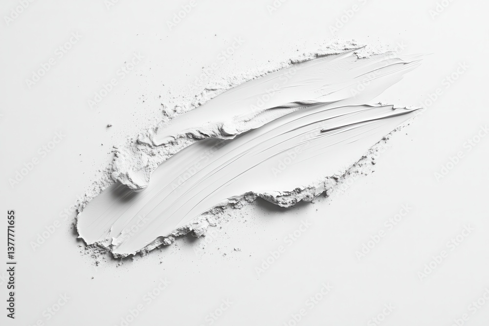 Aufkleber smooth white paint spread across a clean surface, showcasing texture and consistency during an artis