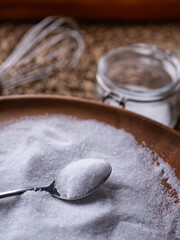 Erythritol a sugar substitutes sweetener for diet low-calorie food. healthy ingredient for diabetic.