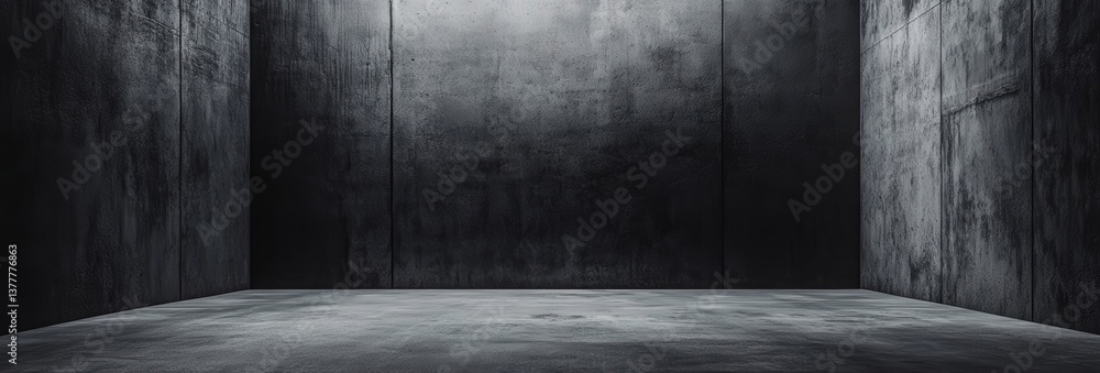 Poster a black and white photo of an empty room with light through a window