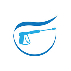 Pressure washing logo template, Cleaning vector design. Tools illustration