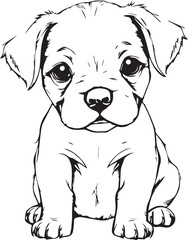 Cute puppy. Hand drawn vector illustration