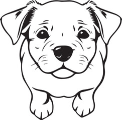 Cute puppy. Hand drawn vector illustration