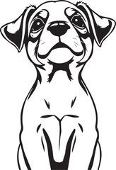 Cute puppy. Hand drawn vector illustration