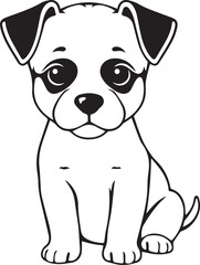 Cute puppy. Hand drawn vector illustration
