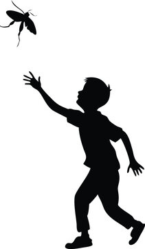 silhouette of a boy