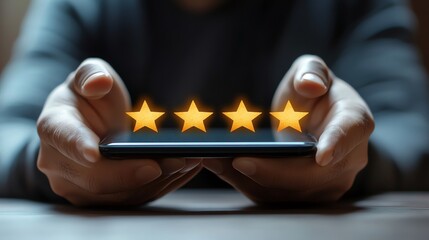 Five-Star Rating: Glowing Smartphone Review,  Warm Minimalist Design