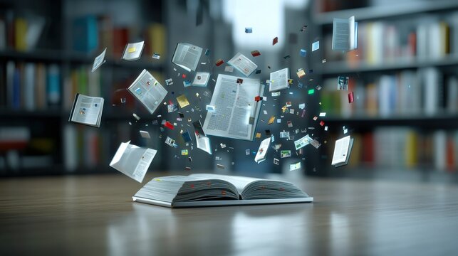 A dynamic fluid image depicting the transformative role of technology in shaping contemporary education and knowledge acquisition