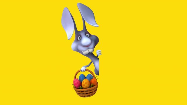 Fun 3D cartoon rabbit with easter eggs (on alpha)