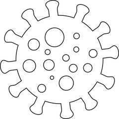 virus protection icon line art vector illustration