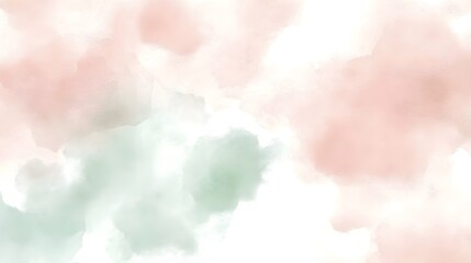 Fototapeta premium A pink and green background with a white cloud. The background is a mix of pink and green, giving it a soft and calming feel. The white cloud adds a sense of lightness and airiness to the scene
