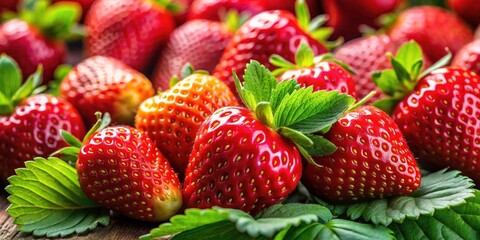 Fresh Strawberries Isolated, Red Berries, Summer Fruit, Food Photography, High-Resolution Image, Culinary Background, Strawberry Leaves, Delicious Strawberries, Juicy Berries