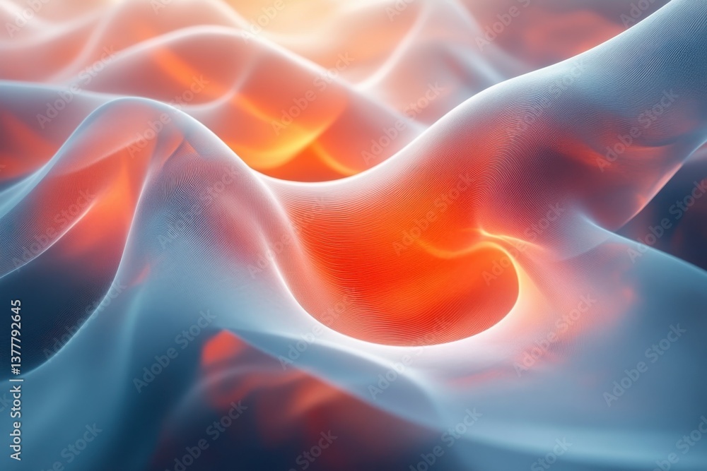 Poster abstract wavy fabric pattern with warm hues and soft textures in a calm environment