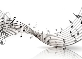 music notes on a white background