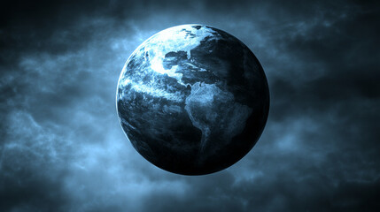 Fototapeta premium stunning view of Earth in dark, atmospheric setting