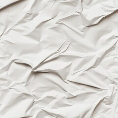 Obraz premium Crumpled white paper fills the frame with intricate folds and shadows, highlighting the beauty of texture and random shapes SEAMLESS PATTERN
