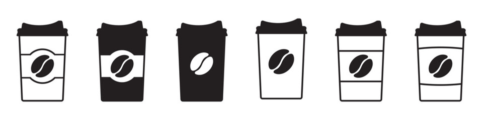 Paper coffee cup icon. Coffee cup icon.