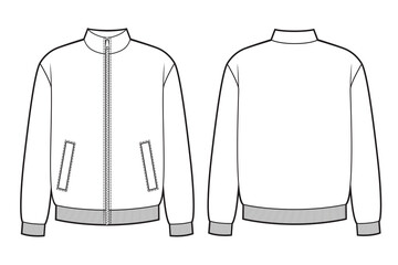 Men classic sweatshirt with zipper on front