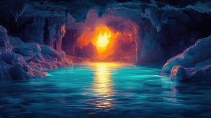 Sunlit Underwater Cave Entrance A Surreal Seascape