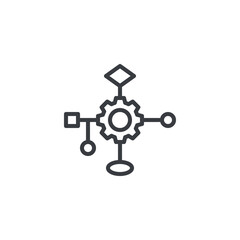 AI-powered Workflow line icon