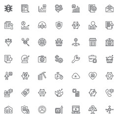 Machine Learning in Business line icons set