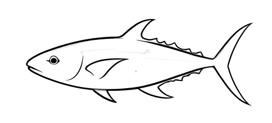 Obraz premium Tuna cartoon isolated on white