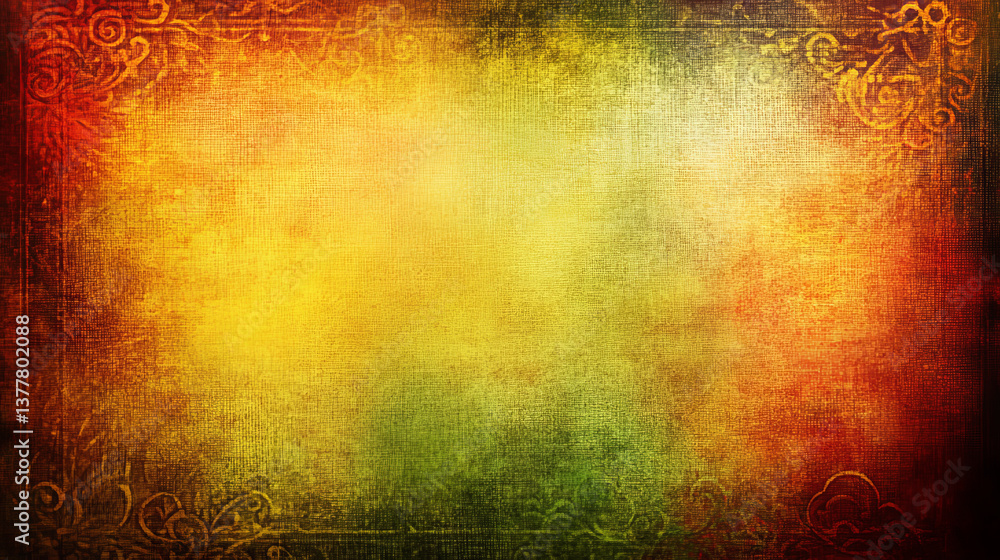 Poster vibrant textured background with warm colors and patterns